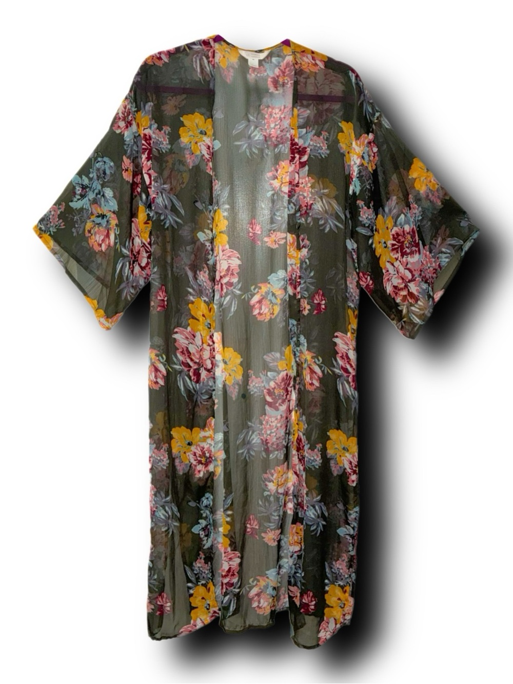 LC by Lauren Conrad Smoke Grey Boho Kimono Fall Color Palette